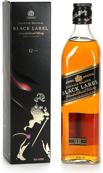 Виски JOHNNIE WALKER Black Label Шотландский купажированный, 40%, 0.5л Великобритания, 0.5 L