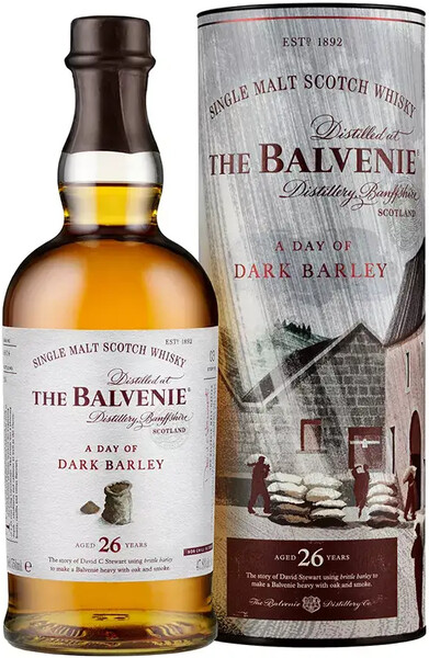 Виски шотландский Balvenie Stories DARK BARLEY Speyside Single Malt 26 y. o., 0.7 L в тубе