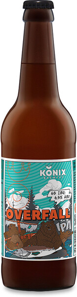 Пиво светлое IPA «Overfall» нефильтрованное 6,5%, 0.5 л, пивоварня Konix Brewery, Пензенская область
