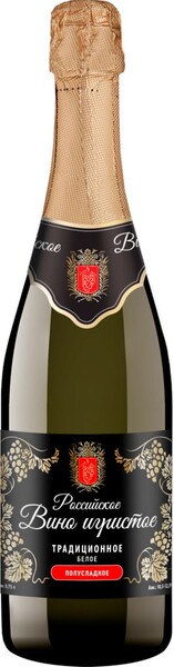 Вино игристое РОССИЙСКОЕ ТРАДИЦИОННОЕ белое полусладкое, 0.75л Россия, 0.75 L