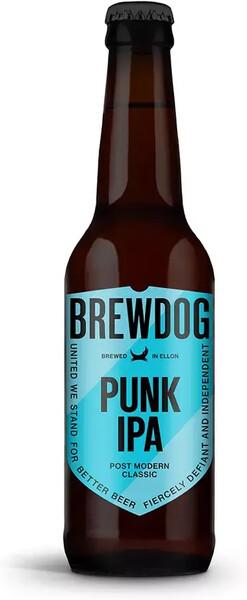 Пиво светлое Punk IPA фильтрованное непастеризованное 5.6%, Brewdog, 0.33 л, Великобритания