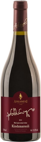 Вино Братья Асканели Киндзмараули 2018 красное полусладкое, 12,5 % (в бургундской бутылке), 0.75л