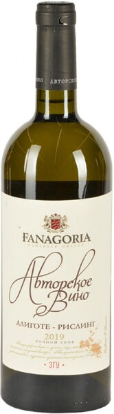 Российское вино Алиготе-Рислинг ЗГУ Кубань Таманский полуостров белое сухое 13% 0,75л (Россия) / ВИНО РОССИИ