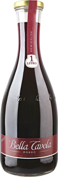 Вино BELLA TAVOLA Rosso Эмилия-Романья красное полусухое, 1л Италия, 1 L