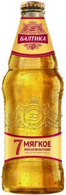 Пиво светлое БАЛТИКА №7 Мягкое фильтрованное, пастеризованное, 4,7%, 0.44л Россия, 0.44 L