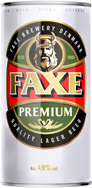 Пиво Faxe Premium светлое фильтрованное 4,9%, 900 мл
