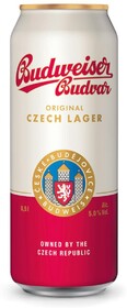 Пиво светлое BUDWEISER Budvar фильтрованное пастеризованное, 5%, ж/б, 0.5л Чехия, 0.5 L