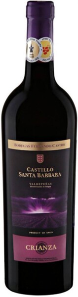 Вино CASTILLO SANTA BARBARA CRIANZA Вальдепениас DO красное сухое, 0.75л Испания, 0.75 L