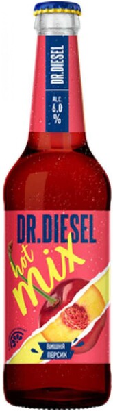 Напиток пивной DR.DIESEL Hot Mix Вишня, персик пастеризованный, 6%, 0.45л Россия, 0.45 L