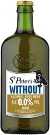 Пиво ST.PETERS Without Gold безалкогольное в стеклянной бутылке, 0,5 л
