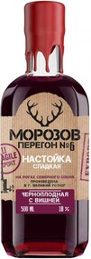 Настойка МОРОЗОВ ПЕРЕГОН №6 Черноплодная с вишней сладкая 18%, 0.5л Россия, 0.5 L