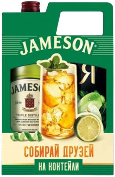 Набор Виски Jameson  купажированный Ирландия, 0,7 л + Сок яблочный «Я», 0,97 л