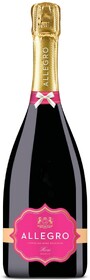 Игристое вино Allegro Rose розовое полусладкое Россия, 0,75 л