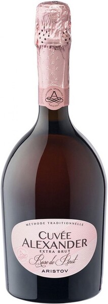 Игристое вино Aristov Cuvee Alexander Rose de Pinot розовое экстра брют Россия, 0,75 л