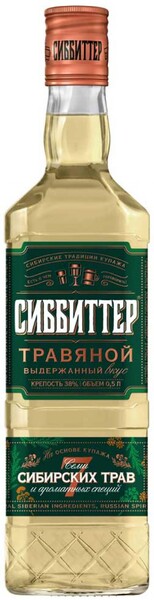 Настойка горькая Сиббиттер Травяная выдержанная 38 % алк., Россия, 0,5 л