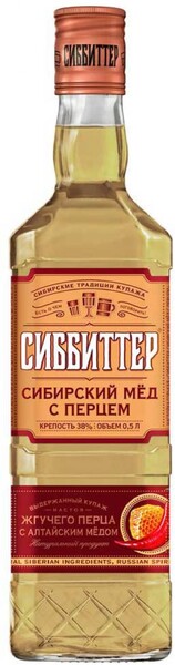 Настойка горькая Сиббиттер Сибирский Мед с Перцем 0,5л