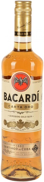 Ром BACARDI Carta Oro выдержанный, 40%, 0.7л Италия, 0.7 L