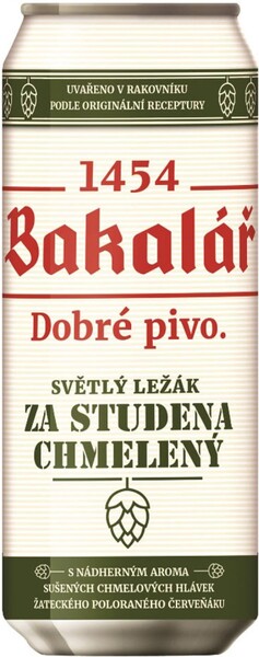 Пиво Bakalar Za Studena Chelemy светлое фильтрованное 5,2%, 500 мл