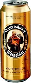 Пиво Franziskaner Weissbier пшеничное светлое нефильтрованное 5%, 500 мл