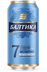 Пиво светлое БАЛТИКА Экспортное №7, 5,4%, ж/б, 0.9л Россия, 0.9 L