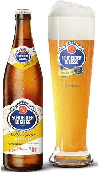 Пиво светлое SCHNEIDER Weisse Helle Weisse Weissbier Tap 01 нефильтрованное непастеризованное 4,9%, 0.5л Германия, 0.5 L