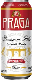 Пиво Praga Premium Pils светлое фильтрованное 4,7%, 500 мл