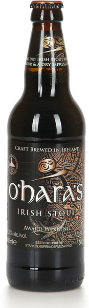 Пиво темное Irish Stout 4.3%, O'Hara's, 0.5 л, Ирландия