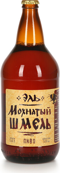 Пиво Мохнатый Шмель Эль, светлое фильтрованное 5% 1л