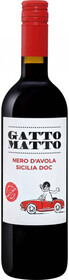 Вино Гатто Матто Неро д'Авола Сицилия 2018 красное сухое (Gato Matto Nero d`Avola Sicilia), 9-15 %, 0.75л