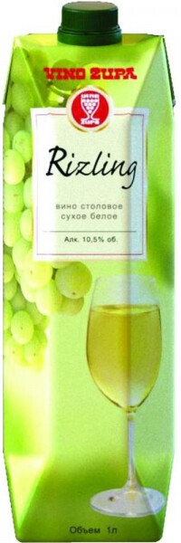 Вино Рислинг белое сухое (Rizling dry white wine series Uno) т/пак, 1.00л