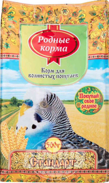 Корм для волнистых попугаев Родные корма Стандарт, 500 г