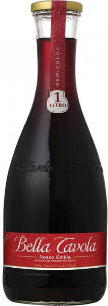 Вино Белла Тавола Россо красное полусладкое с защищенным географическим указанием (Bella Tavola rosso semisweet), 9,1-13 %, 1.00л