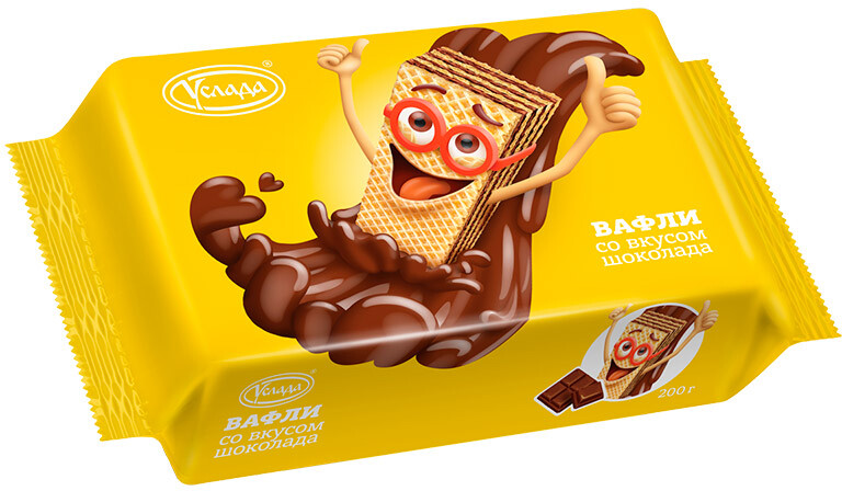 Вафли Услада со вкусом и ароматом шоколада, 200 г