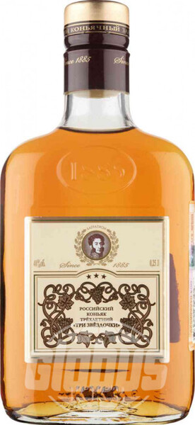 Коньяк Кизлярский Коньячный Завод Багратион Три звёздочки 40 % алк., Россия, 0,25 л