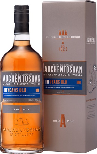 Виски Auchentoshan 18 y.o. Single Malt Scotch Whisky (gift box) 0.7л