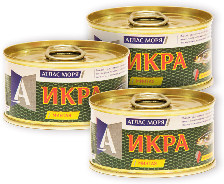 Икра минтая Атлас моря, 125 гр., жестяная банка