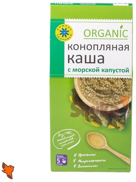 Каша конопляная Компас здоровья Organic с морской капустой, 250 г