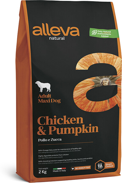 Корм для собак ALLEVA Natural для крупных пород, курица с тыквой сух. 2кг