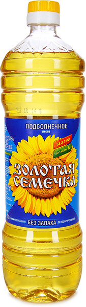 Масло Золотая семечка подсолнечное рафинированное дезодорированное 1л