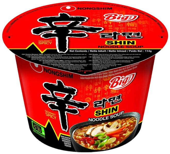 Лапша быстрого приготовления Nongshim Шин Рамен 114г стакан Южная Корея