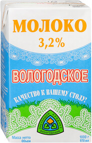 Молоко Северное Молоко Вологод пастеризованное 3.2% 1кг