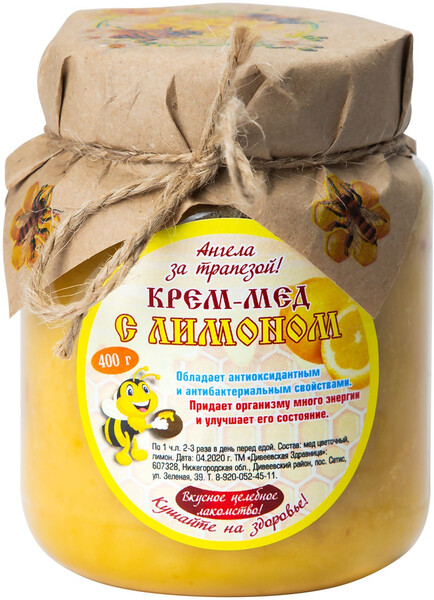 Крем-мёд натуральный цветочный с Лимоном, 400 гр