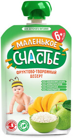 Пюре Маленькое счастье банан/клубника/сливки 90 г