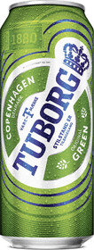 Пиво Tuborg Green светлое, 4,6 % алк., 0,9 л