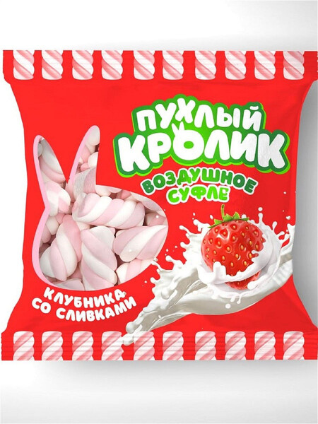 Маршмеллоу (Marshmallows) Пухлый Кролик: со вкусом Клубника со сливками
