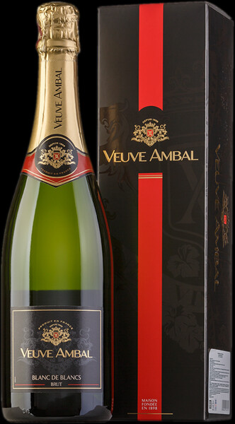 Вино игристое Veuve Ambal Blanc de Blanc белое брют 0,75 л в подарочной упаковке
