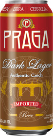 Пиво Прага Дарк Лагер темное пастеризованное фильтрованное 4,8%, 0,5л ж/б Интерпортфолио
