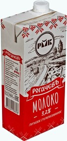 Молоко 3,2% питьевое стерилизованное Рогачёвъ, 1 л., тетра-пак