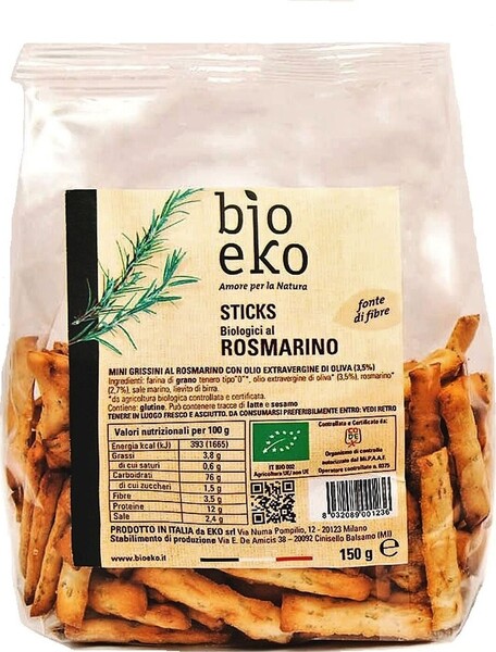 Хлебные палочки EKO BIO мини с розмарином 150 г