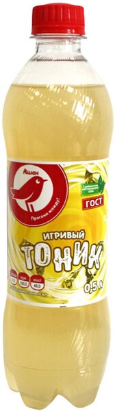 Напиток сильногазированный АШАН Тоник безалкогольный, 500 мл